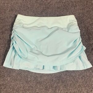 Lululemon Skirt Skort Womens 2 Blue Teal Pocket Lined Ruffle Golf Tennis Preppy